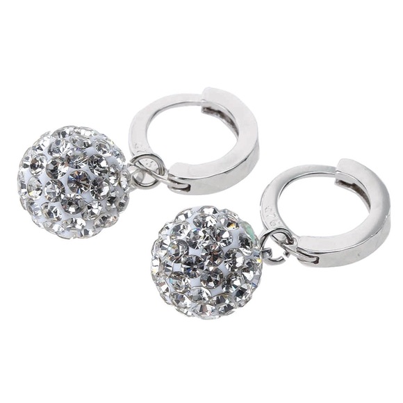 925 Stamped Silver Shambala Huggie Hoop Earrings - Picture 3 of 8